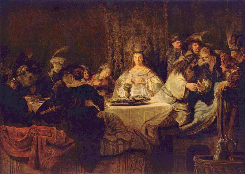 REMBRANDT Harmenszoon van Rijn Simson, an der Hochzeitstafel das Ratsel aufgebend china oil painting image